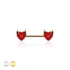 X DEVIL LOVE HEART 316L SURGICAL STEEL NIPPLE RING X DEVIL LOVE HEART 316L SURGICAL STEEL NIPPLE RING